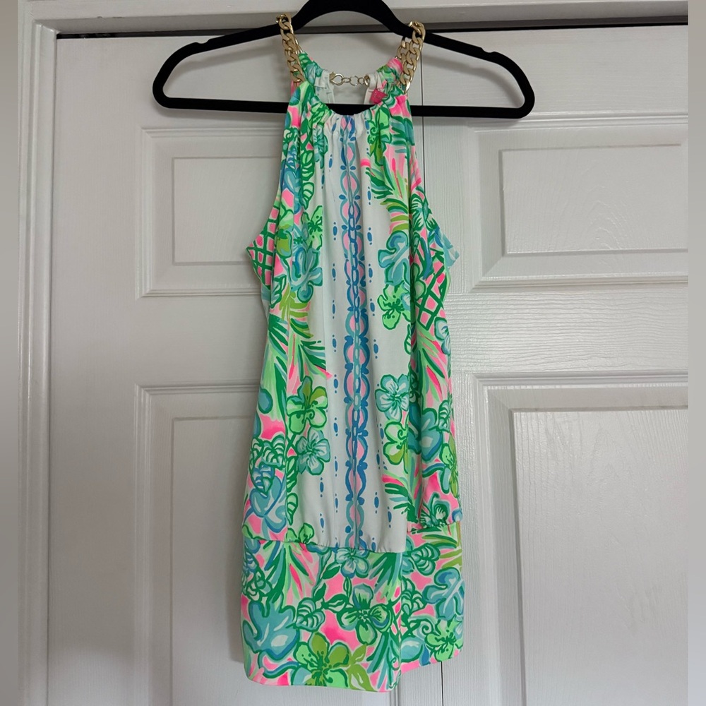 Lilly Pulitzer Pink and Green Floral Top